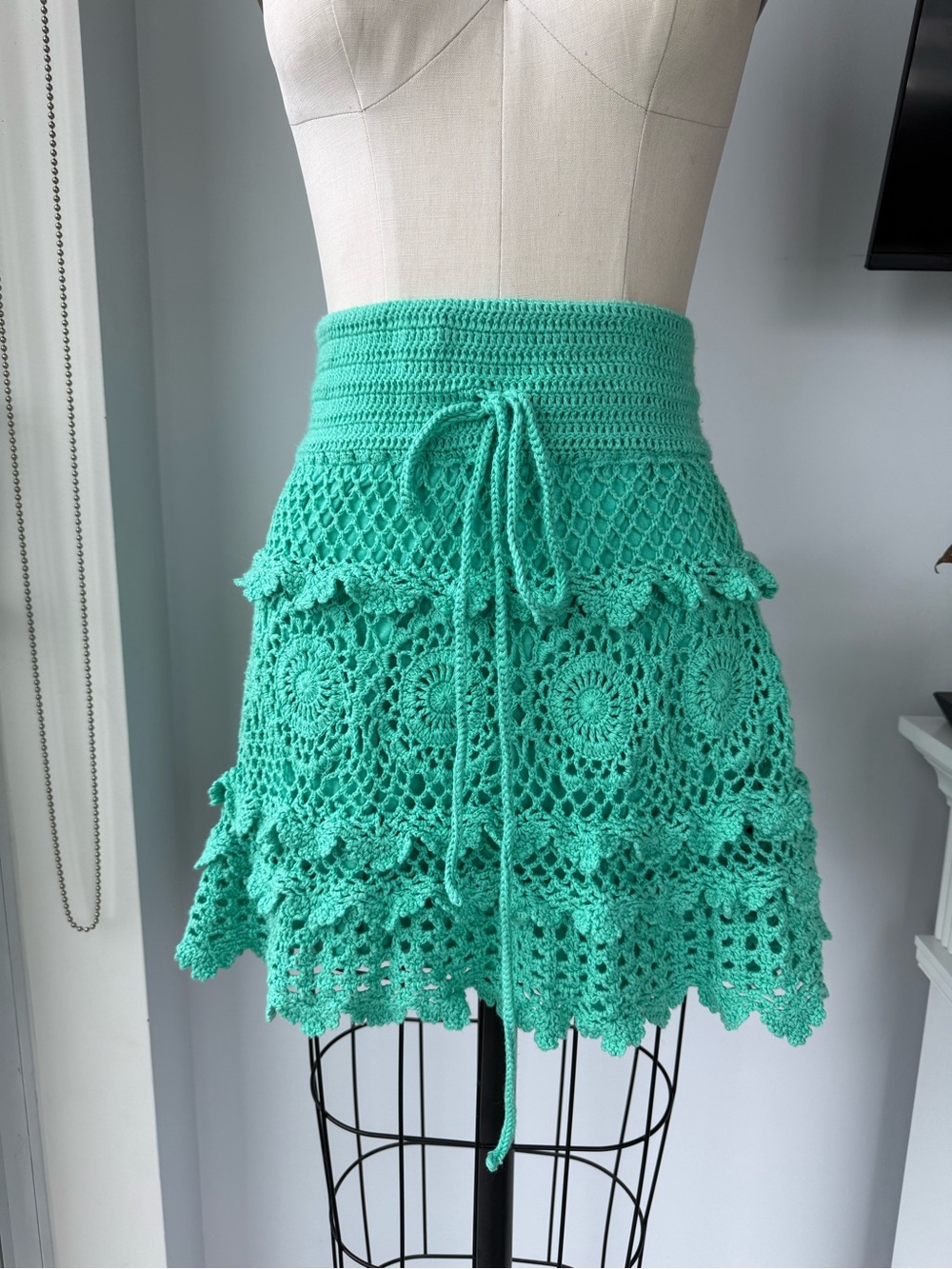 Solitaire Crochet Tiered High waist skirt